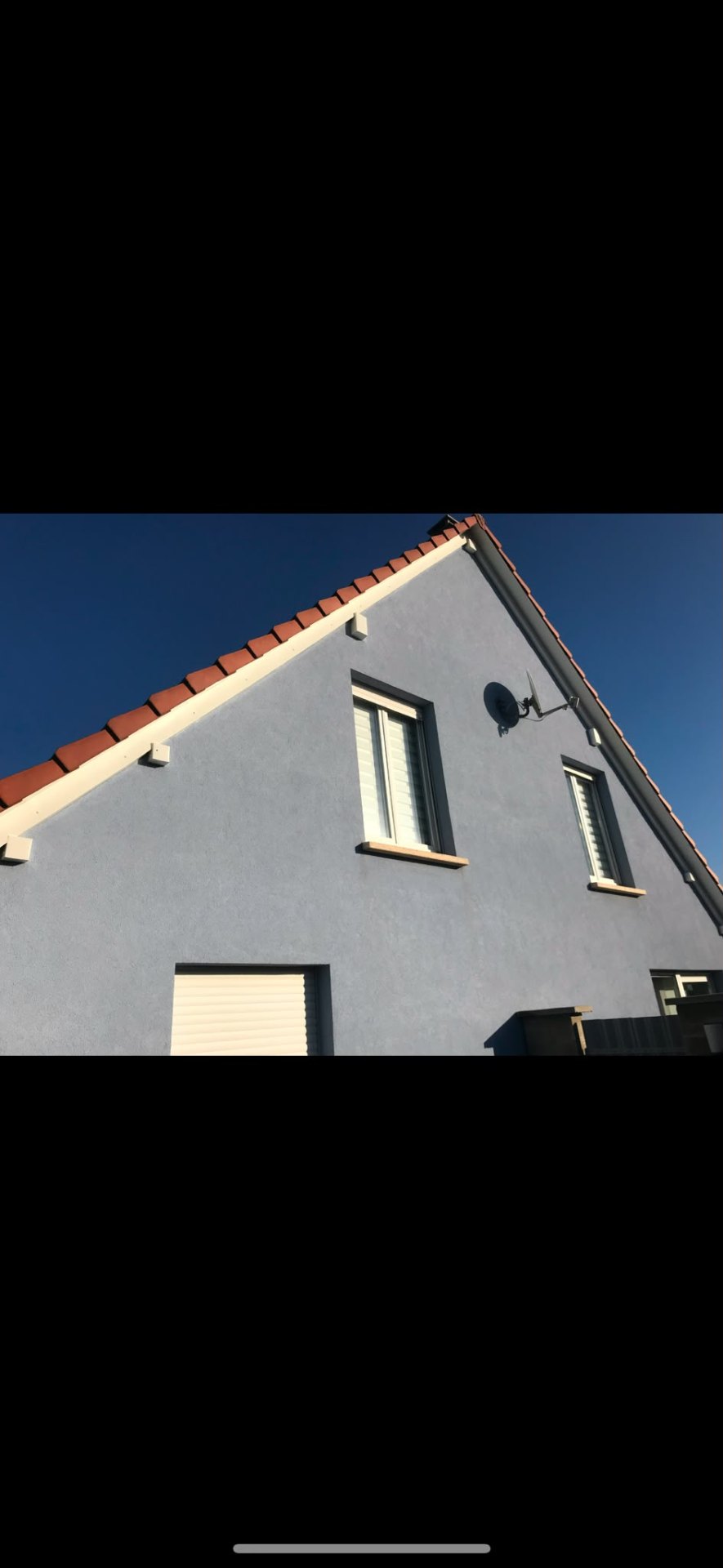 Pignon peint en gris bleuté — chantier FD Rénov façade à Haut-Rhin (Alsace, Haut-Rhin)