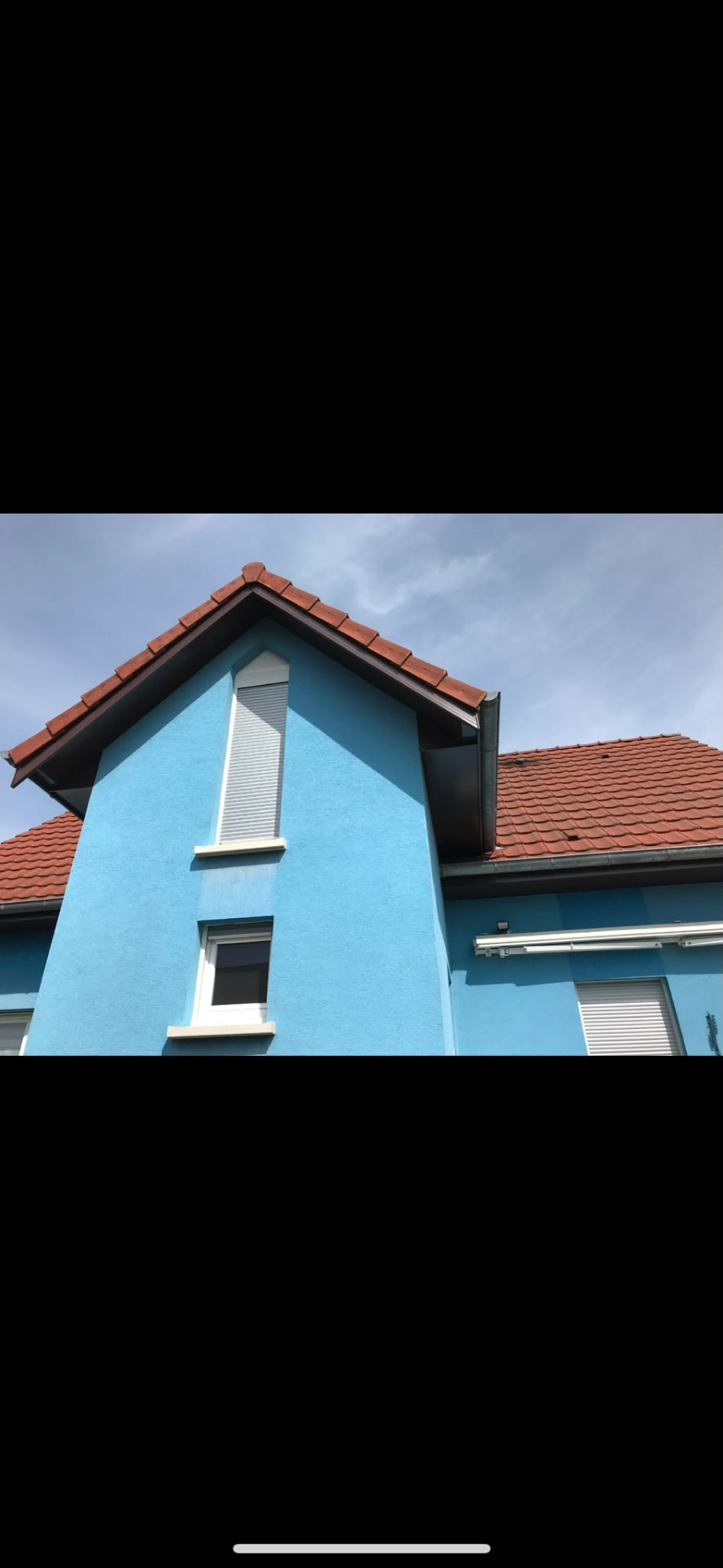 Rive & gouttière zinc sur pignon — chantier FD Rénov zinguerie à Haut-Rhin (Alsace, Haut-Rhin)