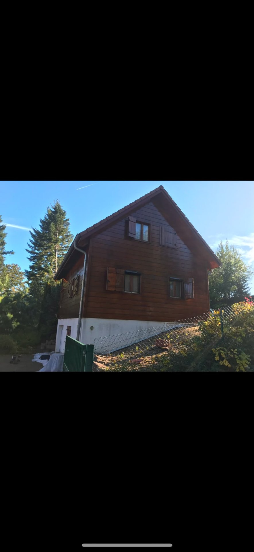 Chalet bois alsacien — avant traitement de bardage — chantier FD Rénov boiserie à Vallée alsacienne (Alsace, Haut-Rhin)